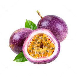 紫色百香果特写透明背景素材