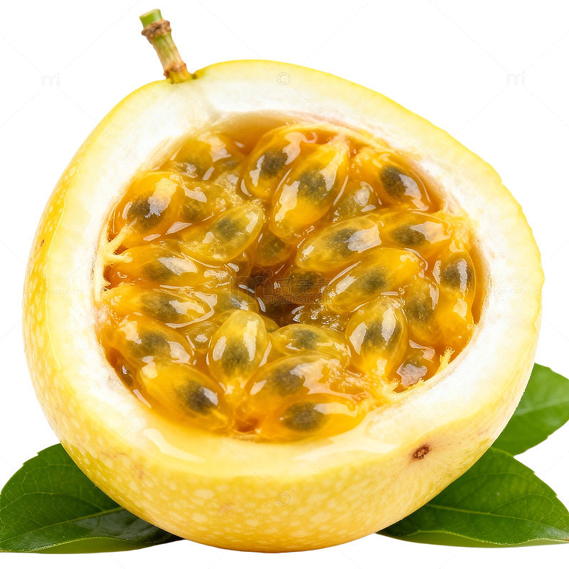 百香果切开特写展示