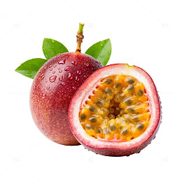 透明背景西番莲果特写