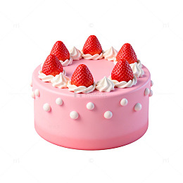 草莓奶油蛋糕设计素材