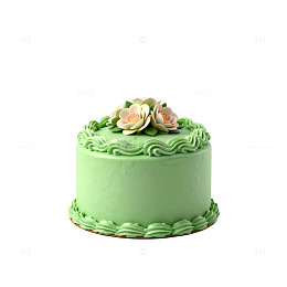 绿色奶油花朵蛋糕装饰设计素材