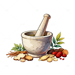 传统中药研磨插图设计素材