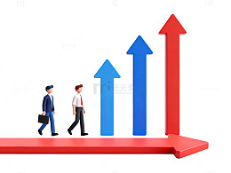 小人前进箭头增长图