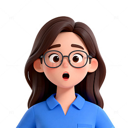 卡通女性惊讶表情3D模型