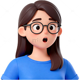 卡通女性惊讶表情头像