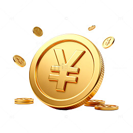 金色钱币财富象征