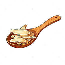 木勺人参切片插画设计素材