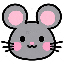 卡通可爱老鼠头像矢量图