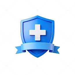 蓝色医疗盾牌标志设计素材