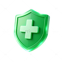绿色盾牌医疗安全图标