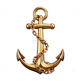 金色锚链图标设计元素