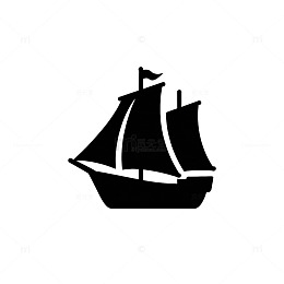 简约帆船图标设计