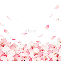 樱花飞舞春天主题插画