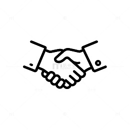 简约握手合作标志图标