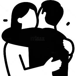 情侣拥抱剪影图案设计素材