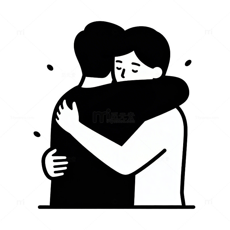 卡通情侣拥抱插画