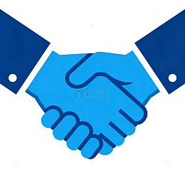 蓝色商务握手合作标志