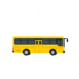 卡通风格黄色校车矢量素材