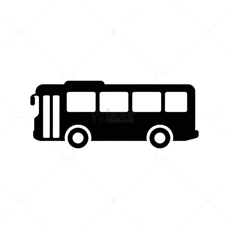 简约风格公交车图标矢量素材
