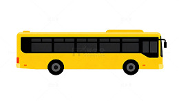卡通风格黄色校车设计素材