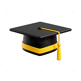 黑黄毕业帽矢量设计元素