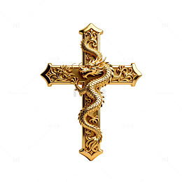 金饰十字架龙纹装饰艺术品