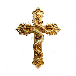 金龙十字架艺术饰品