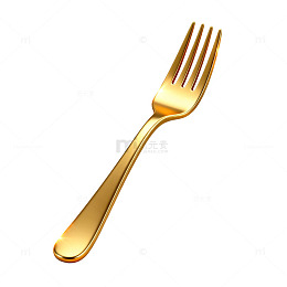 金色餐具叉子图像