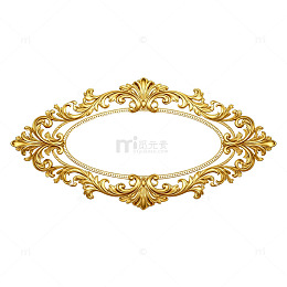 金色雕花装饰框图案设计素材