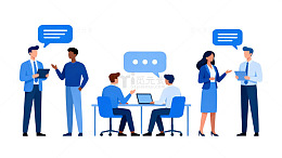 商务办公交流场景插画