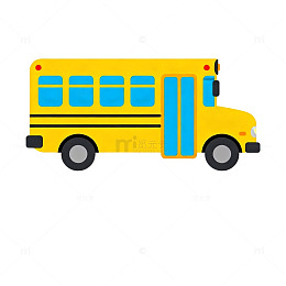 卡通校车简笔画图案