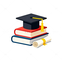 毕业帽书本卷轴教育图标