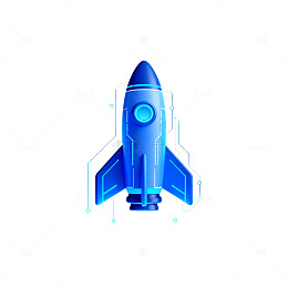 科技感火箭图标设计
