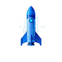 科技火箭未来感插画