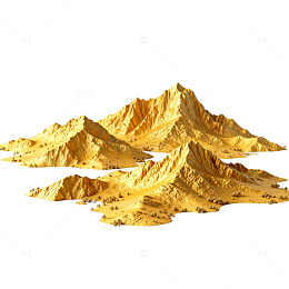金色山脉模型设计素材