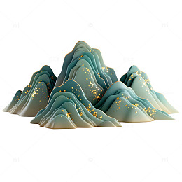 山水艺术浮雕装饰元素