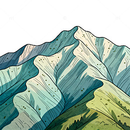 水彩风格山峦绘画