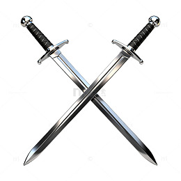 双剑勇士武侠风格武器设计素材