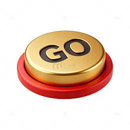 金色GO按钮图标设计素材