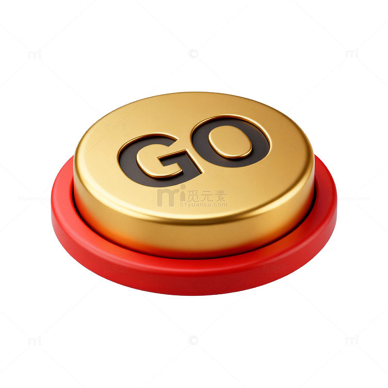 金色GO按钮图标设计素材