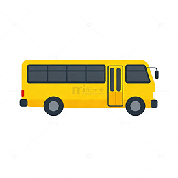 简约黄色巴士插画素材