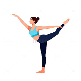 瑜伽女性插画风格图像