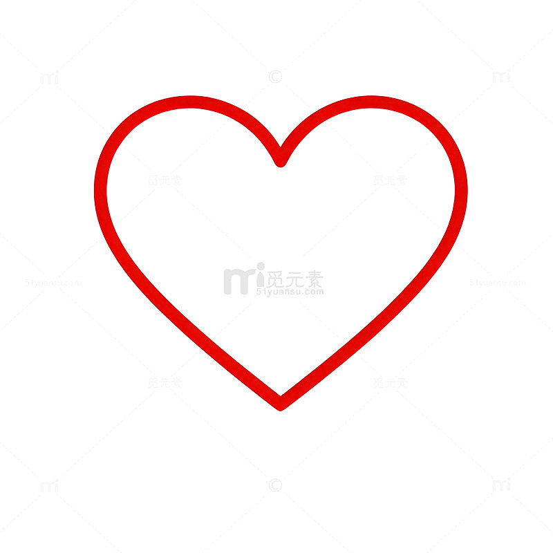 红色心形简笔画