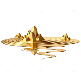 金色山脉液体艺术效果