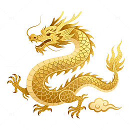 金色中国龙传统图案