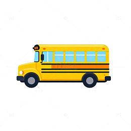 卡通风格校车插画