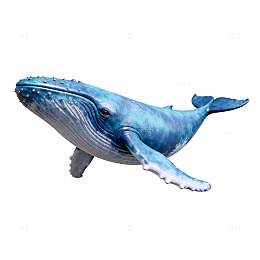 蓝色鲸鱼插画海洋动物