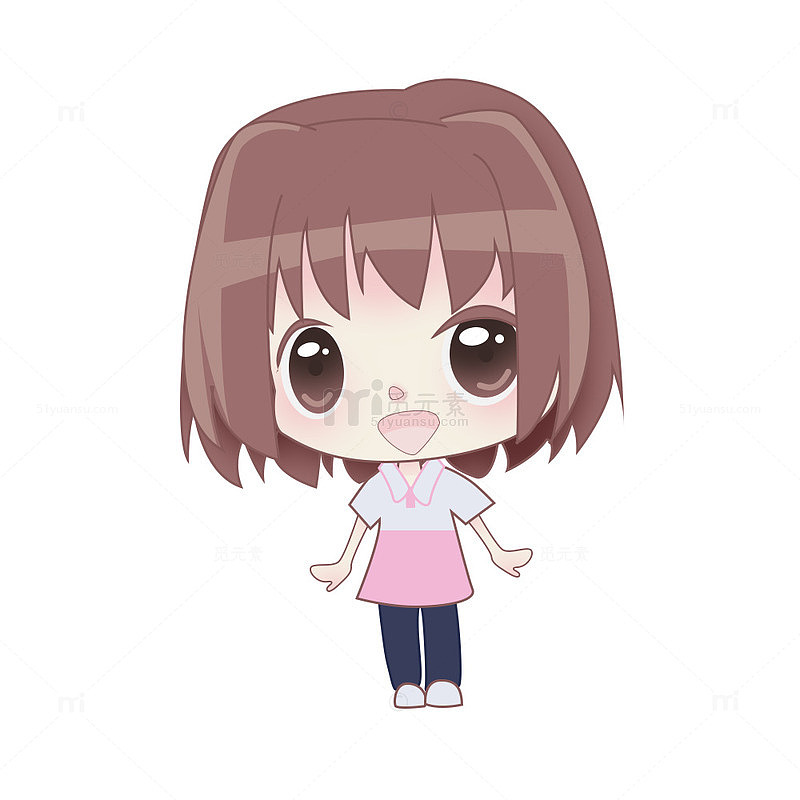 女学生卡通插画