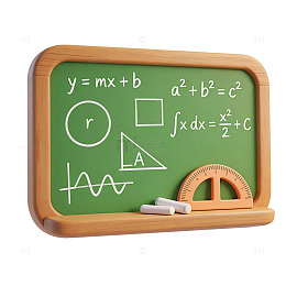 黑板书写数学公式教具场景元素