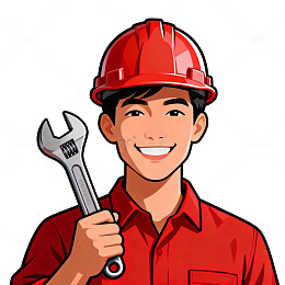 卡通工人维修工具设计素材
